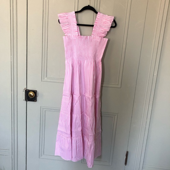 Hill House Home Ellie nap cotton midi cottage core dress bubblegum stripe - Picture 4 of 8